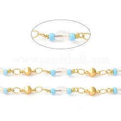 Handmade Oval Glass Beaded Chains&nbsp;CHC-M024-14G