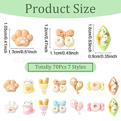70Pcs 7 Styles Opaque Resin Cabochons&nbsp;RESI-YW0006-13