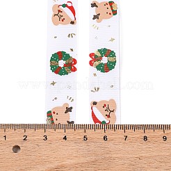 5 Yards Christmas Polyester Printed Grosgrain Ribbon&nbsp;OCOR-A008-01D