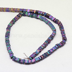 Electroplate Non-magnetic Synthetic Hematite Heishi Beads Strands&nbsp;G-J171B-4x4mm-M