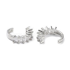 Brass Micro Pave Cubic Zirconia Cuff Earrings&nbsp;EJEW-D088-11P