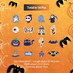 16Pcs 16 Style Halloween Theme Acrylic Brooch Pin&nbsp;JEWB-FH0001-33