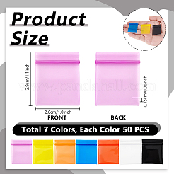 350Pcs 7 Colors PE Plastic Packaging Resealable Bags&nbsp;ABAG-PH0001-66