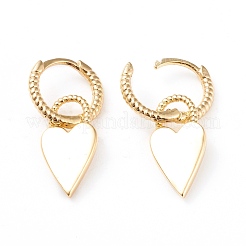 Brass Dangle Huggie Hoop Earrings&nbsp;EJEW-L234-002G