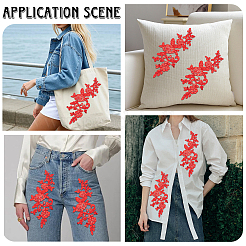 4 Pairs Leaves Polyester Embroidery Ornaments Accessories&nbsp;DIY-GF0013-66
