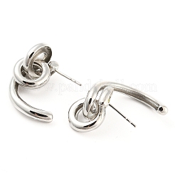 Rack Plating Brass Vortex Knot Dangle Stud Earrings&nbsp;EJEW-K245-33P