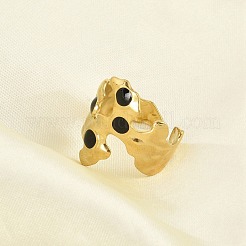 Irregular 304 Stainless Steel Enamel Wide Open Cuff Rings for Women&nbsp;RJEW-G338-12G-02
