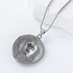 Vintage Viking 304 Stainless Steel Round Medal with Man Pendant Box Chain Necklaces for Men&nbsp;EK8272