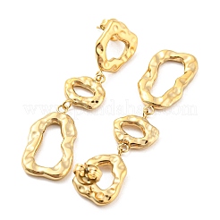 Hammered 304 Stainless Steel Stud Earrings&nbsp;EJEW-C067-21G