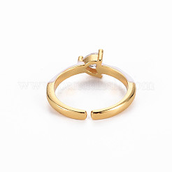 Brass Enamel Cuff Rings&nbsp;RJEW-T016-31G-NF