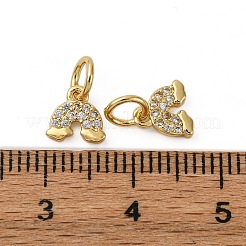 Brass Micro Pave Cubic Zirconia Pendants&nbsp;KK-P308-40G