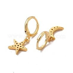 Rack Plating Brass Micro Pave Cubic Zirconia Hoop Earrings&nbsp;EJEW-P221-15G
