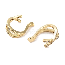 Brass Micro Pave Cubic Zirconia Cuff Earrings&nbsp;EJEW-E310-06G