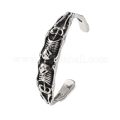 Skeleton 304 Stainless Steel Cuff Bangles for Women&nbsp;BJEW-C148-07AS