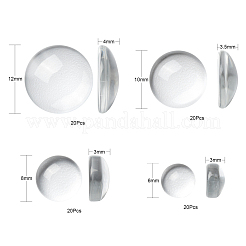 80Pcs 4 Size Transparent Glass Cabochons&nbsp;GGLA-ZZ0001-03