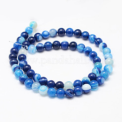 Natural Striped Agate/Banded Agate Bead Strands&nbsp;X-G-K155-B-6mm-02