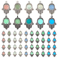 50Pcs 5 Colors Synthetic Luminous Stone Pendants&nbsp;PALLOY-PH0001-97