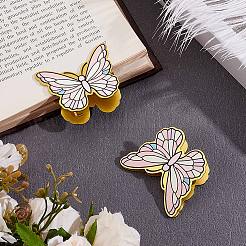 2Pcs Butterfly Brass Enamel Clips&nbsp;AJEW-CP0010-33A
