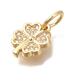Brass Micro Pave Cubic Zirconia Pendants&nbsp;KK-Q001-12G