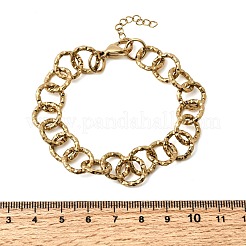Textured 304 Stainless Steel Rolo Chain Bracelets for Women&nbsp;BJEW-A157-01G