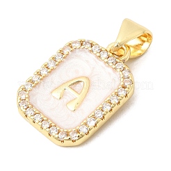 Brass Micro Pave Clear Cubic Zirconia Pendants&nbsp;KK-Z150-01G