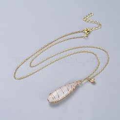 Natural Quartz Crystal Pendants Necklaces and Dangle Earrings Jewelry Sets&nbsp;SJEW-JS01026