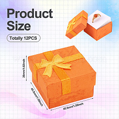 Square Paper Jewelry Ring Gift Boxes with Bowknot&nbsp;CON-TAC0010-80A