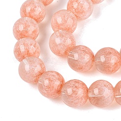 Transparent Half Spray Painted Glass Beads Strands&nbsp;LS-GLAA-Q110-02A-06