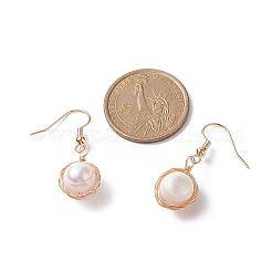 Natural Pearl Dangle Earrings&nbsp;EJEW-JE05167-01
