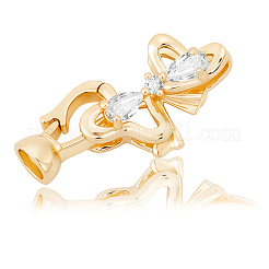 8Pcs Brass Micro Pave Clear Cubic Zirconia Fold Over Clasps&nbsp;KK-BBC0018-55