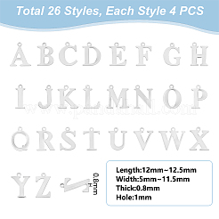 104Pcs 26 Styles 304 Stainless Steel Charms&nbsp;STAS-UN0057-45