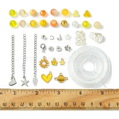 DIY Alloy Enamel & Glass & ABS Plastic Imitation Pearl Bracelets Jewelry Making Kits&nbsp;DIY-FS0007-52