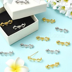 20Pcs 2 Colors Bowknot Brass Brooches Findings&nbsp;KK-CJ0005-60