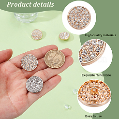 16Pcs 2 Colors 1-Hole Zinc Alloy Rhinestone Shank Buttons&nbsp;BUTT-GA0001-38