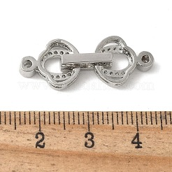 Brass Pave Clear Cubic Zirconia Fold Over Clasps&nbsp;KK-M320-21P