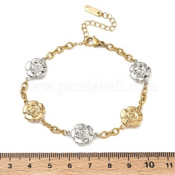 304 Stainless Steel Camellia Link Bracelets&nbsp;BJEW-A169-03GP