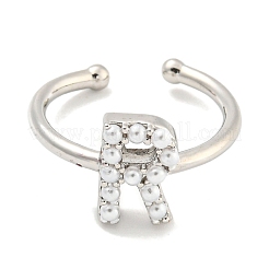 Rack Plating Brass Open Cuff Rings for Women&nbsp;RJEW-F162-01P-R
