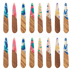 16Pcs 8 Colors Resin and Walnut Pendants&nbsp;FIND-TA0006-44