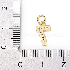 Brass Micro Pave Clear Cubic Zirconia Charms&nbsp;KK-G544-04G-07