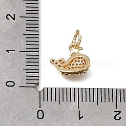 Brass Micro Pave Clear Cubic Zirconia Charms&nbsp;KK-D110-08B-G
