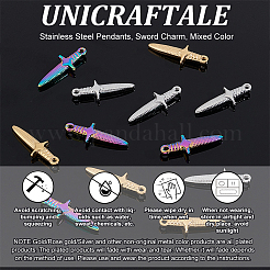 12Pcs 3 Colors Ion Plating(IP) 304 Stainless Steel Pendants&nbsp;STAS-UN0045-87