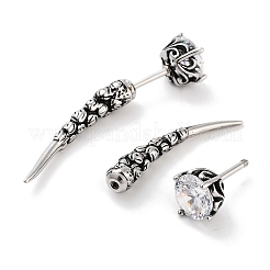 Rose Flower 316 Surgical Stainless Steel Pave Cubic Zirconia Ear False Plugs for Women&nbsp;EJEW-Z050-45A-AS