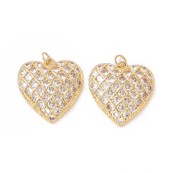 Rack Plating Brass Micro Pave Clear Cubic Zirconia Pendants&nbsp;ZIRC-C040-09G
