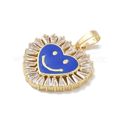 Rack Plating Brass Micro Pave Clear Cubic Zirconia Pendants&nbsp;KK-A224-15G-05