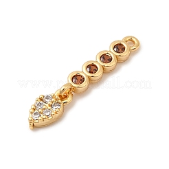 Brass Micro Pave Cubic Zirconia Pendants&nbsp;KK-P340-13G-01