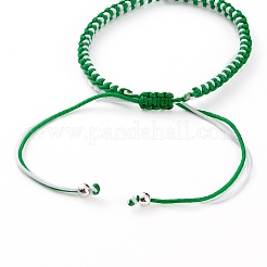 Adjustable Two Tone Nylon Cord Braided Bead Bracelets&nbsp;BJEW-JB05852-05