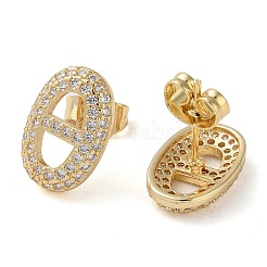 Rack Plating Brass Micro Pave Cubic Zirconia Stud Earrings&nbsp;EJEW-M230-18G