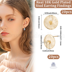 20Pcs Brass Stud Earring Findings&nbsp;KK-BBC0023-12