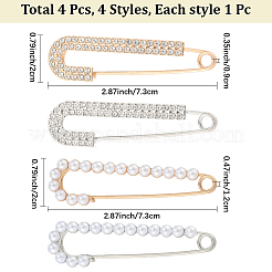 4Pcs 4 Styles Iron Kilt Pins for Clothes&nbsp;JEWB-CN0001-04
