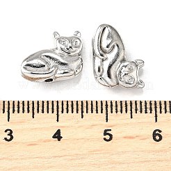 Cat Alloy Beads&nbsp;TIBEP-GC183-P-RS